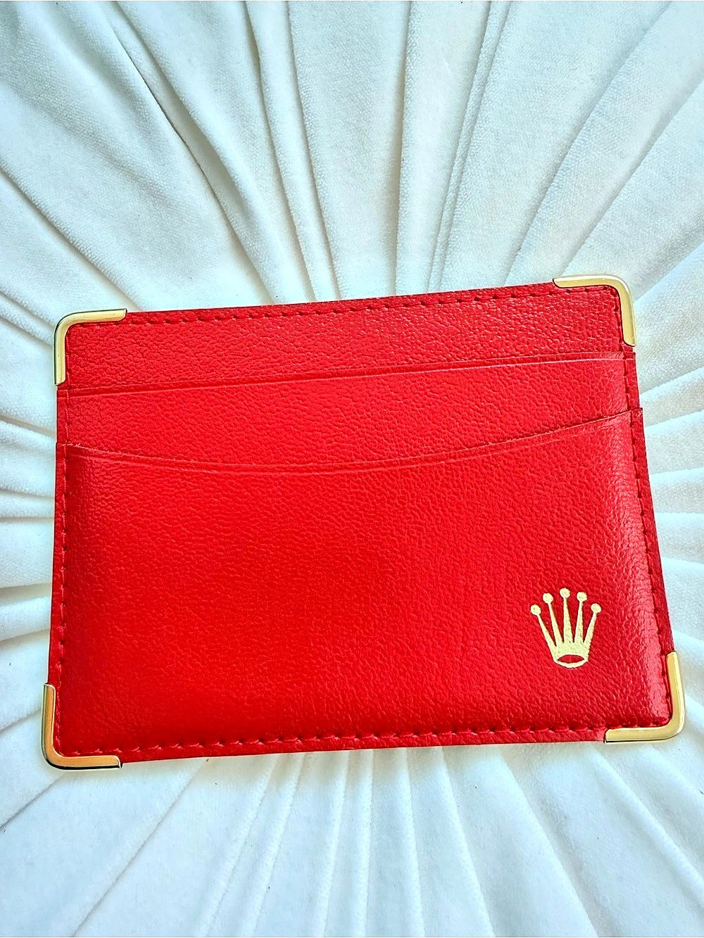 Rolex Red Leather Card Holder